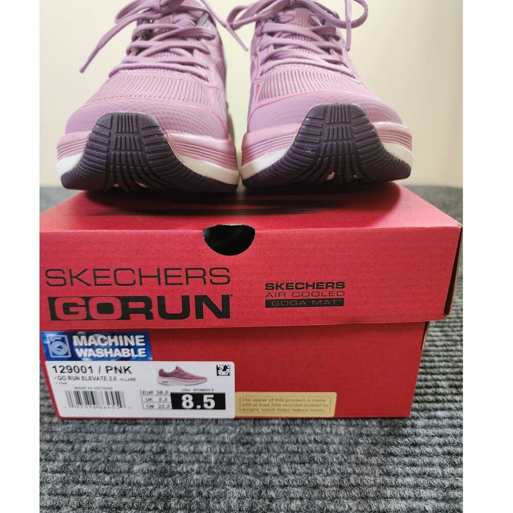 Skechers Womens Size 8.5 GoRun Elevate 2.0 Allaire SKX Pink Sneakers Air Cooled - Picture 2 of 12